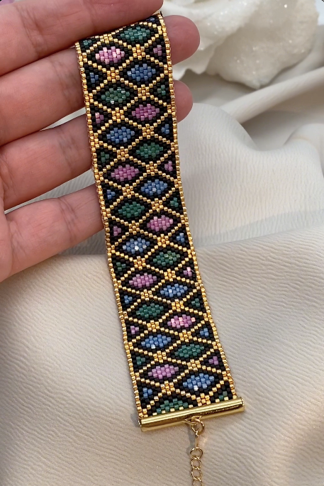 Miyuki Multicolor Satin Bracelet Pattern (PDF file)