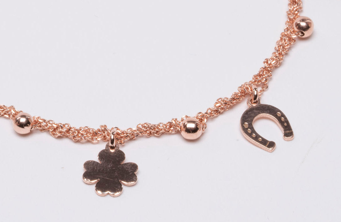 Necklace “Clover & Horseshoe Charms” - 3 colors
