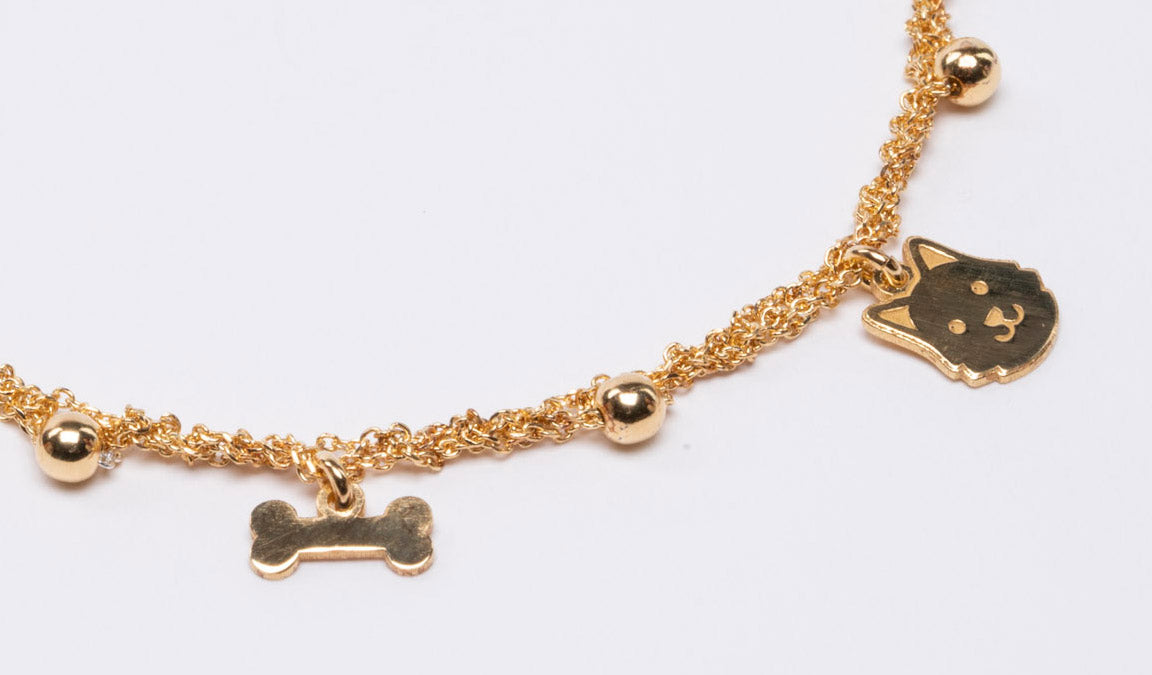 Necklace “Dog & Bone Charms” - 3 colors