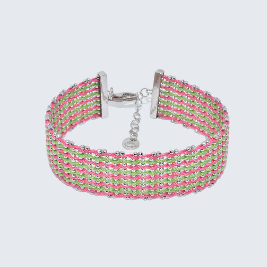 Bracelet “Texture 20mm” - Rhodium plated 4 options
