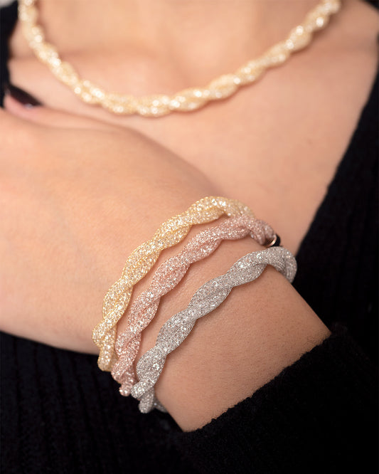 Bracelet “Crystal Torchon 2 Tubes” - 3 colors