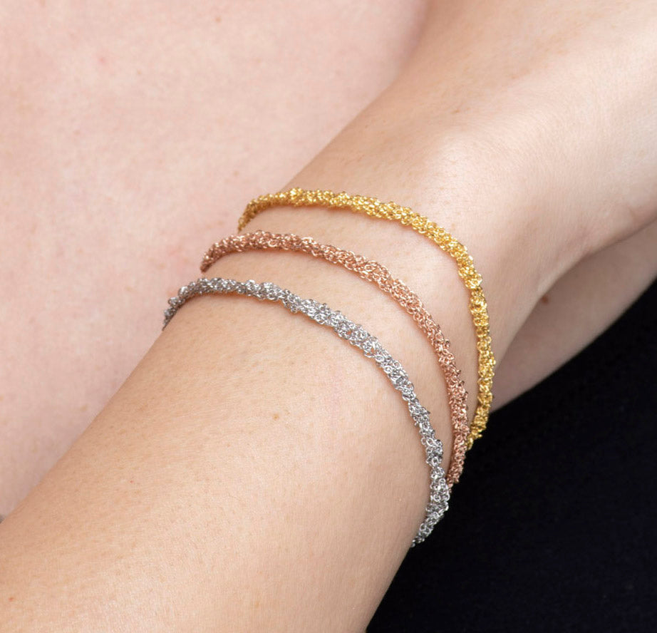 Handcrafted Silver Bracelet “Sparkle 0,35” - 3 colors