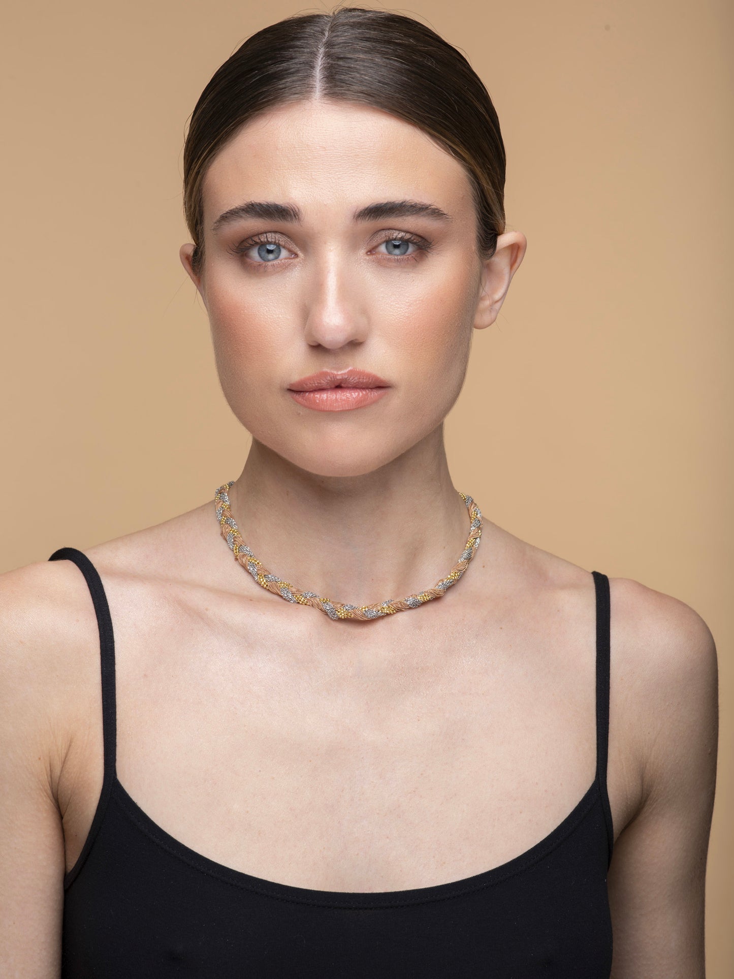 Necklace “Twist Big Braid” - tricolor