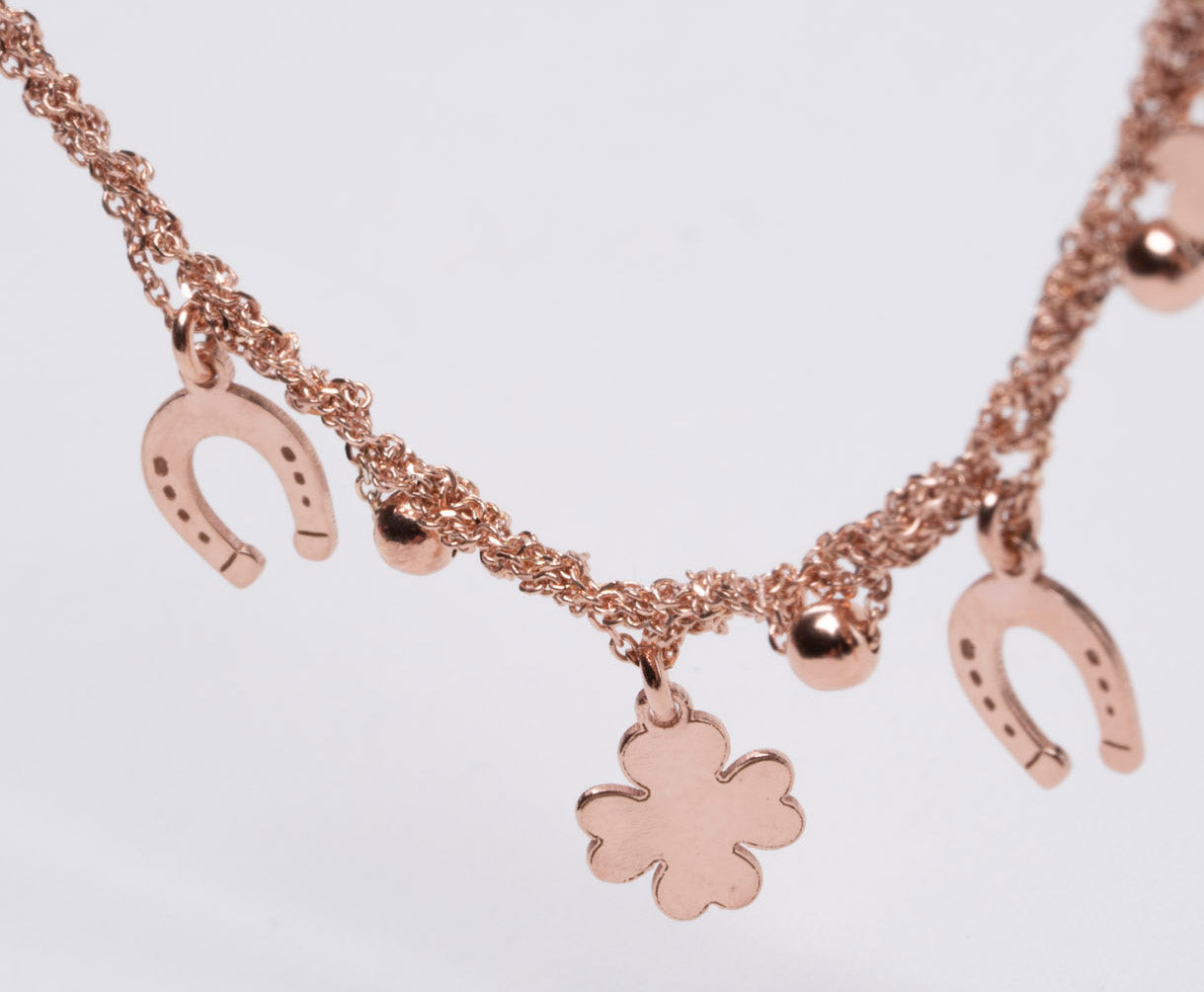 Necklace “Clover & Horseshoe Charms” - 3 colors