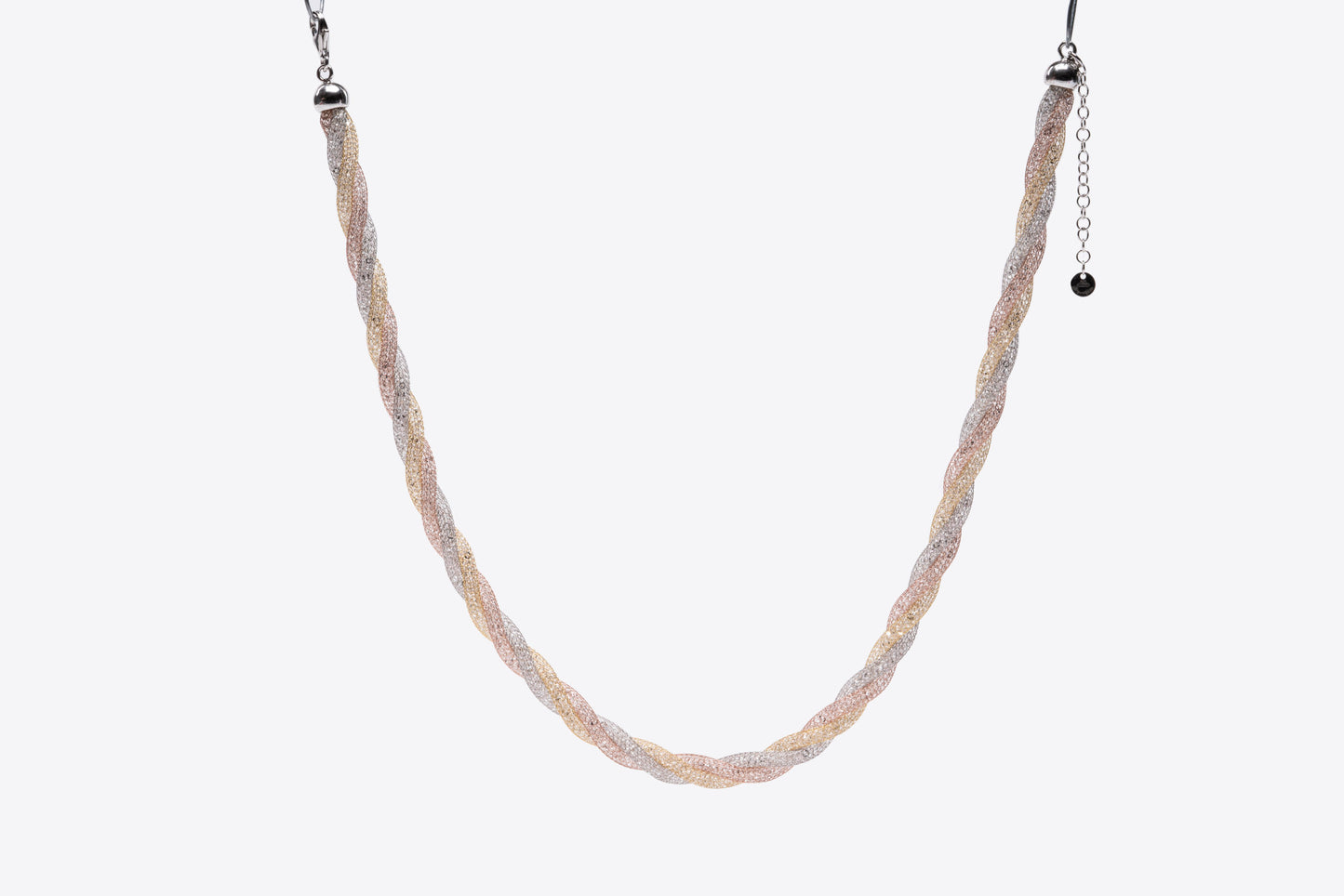 Necklace “Crystal Torchon 3 Tubes” - tricolor