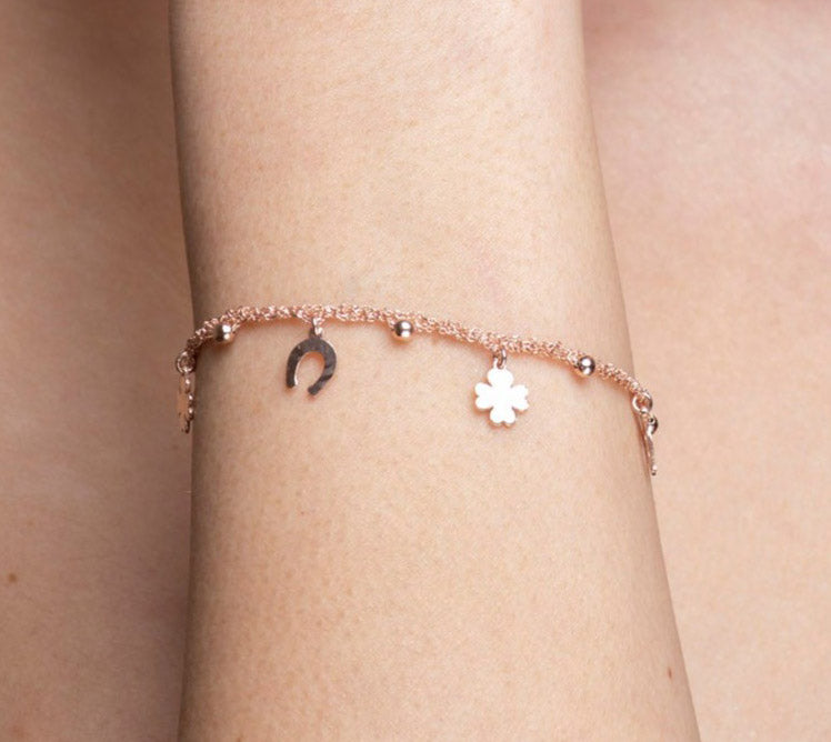 Bracelet “Clover & Horseshoe Charms” - 3 colors