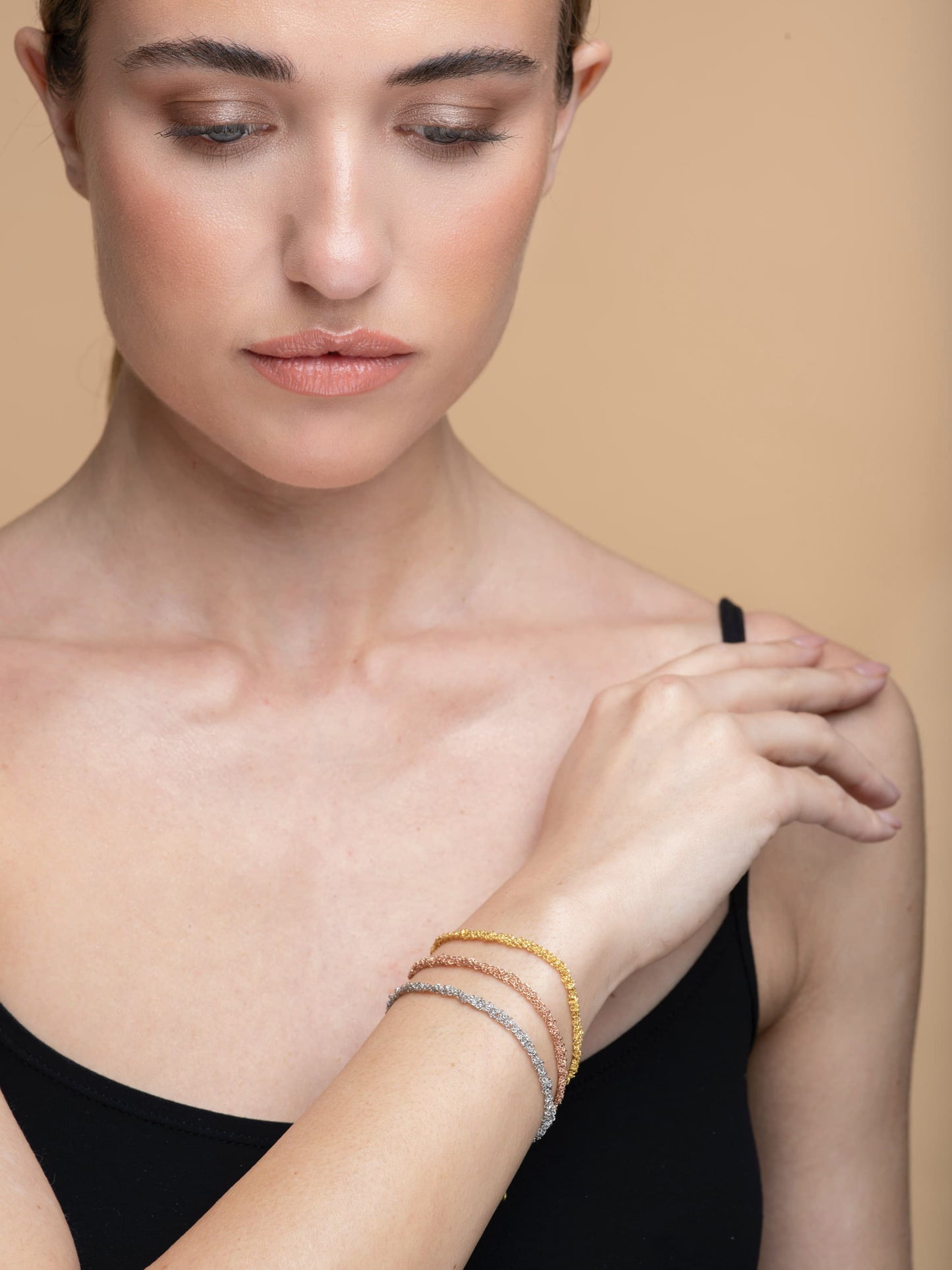 Handcrafted Silver Bracelet “Sparkle 0,35” - 3 colors