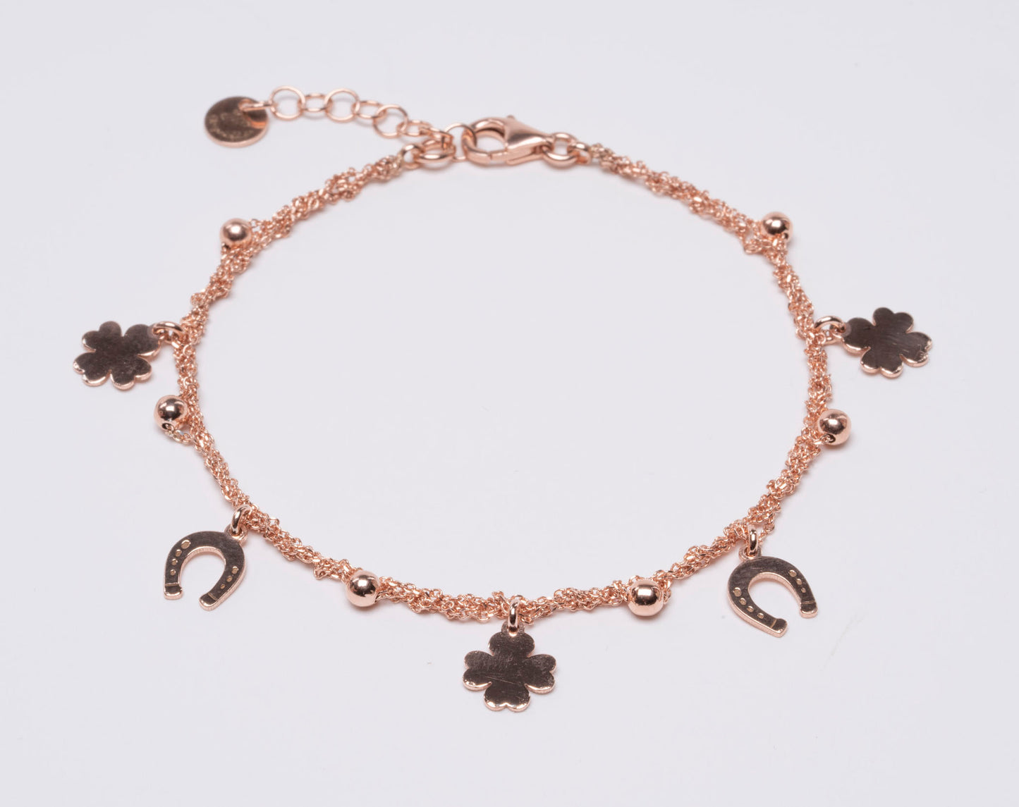 Bracelet “Clover & Horseshoe Charms” - 3 colors