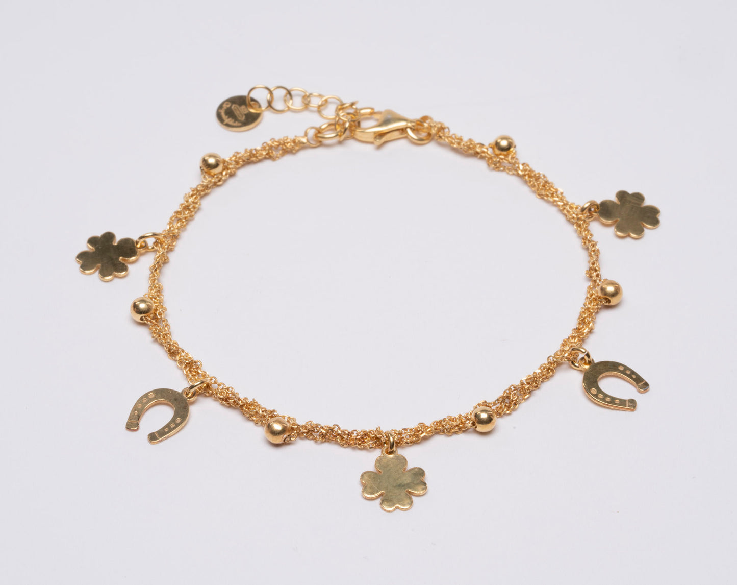 Bracelet “Clover & Horseshoe Charms” - 3 colors