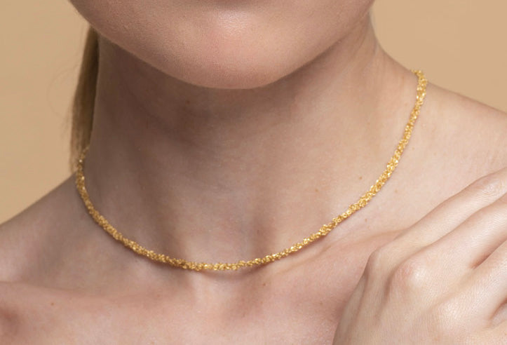 Handcrafted Silver Necklace “Sparkle 0,35” - 3 colors
