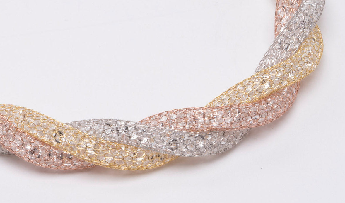 Bracelet “Crystal Torchon 3 Tubes” - tricolor