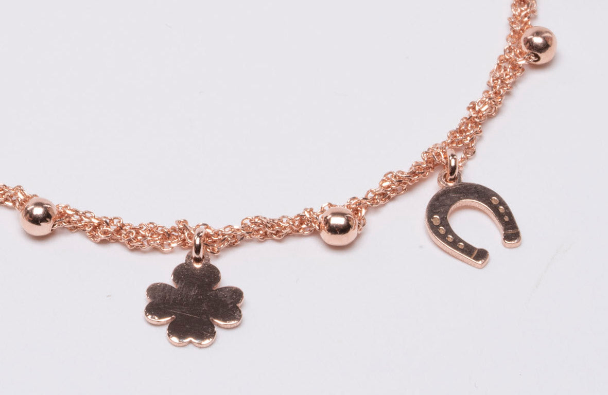 Bracelet “Clover & Horseshoe Charms” - 3 colors
