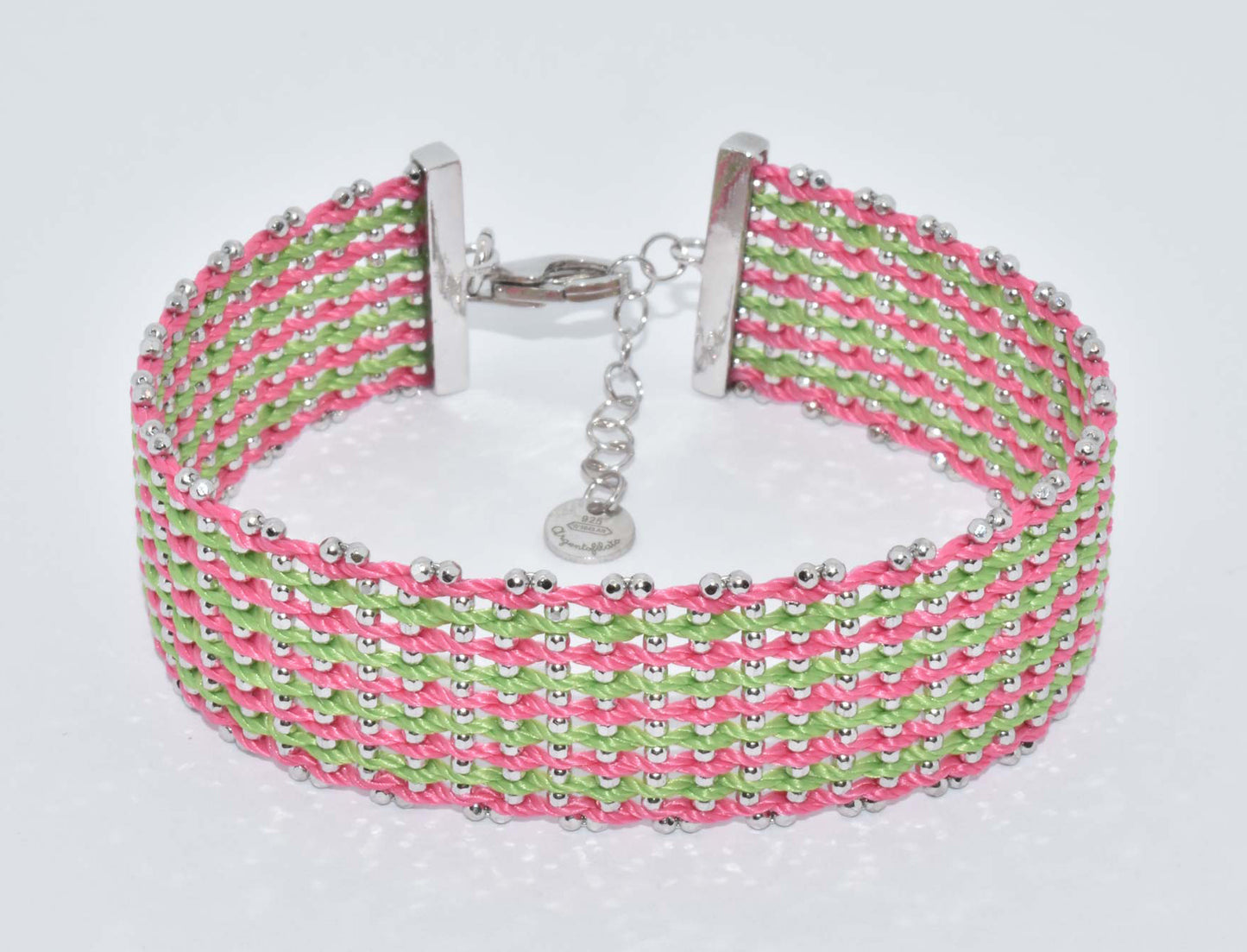 Bracelet “Texture 20mm” - Rhodium plated 4 options