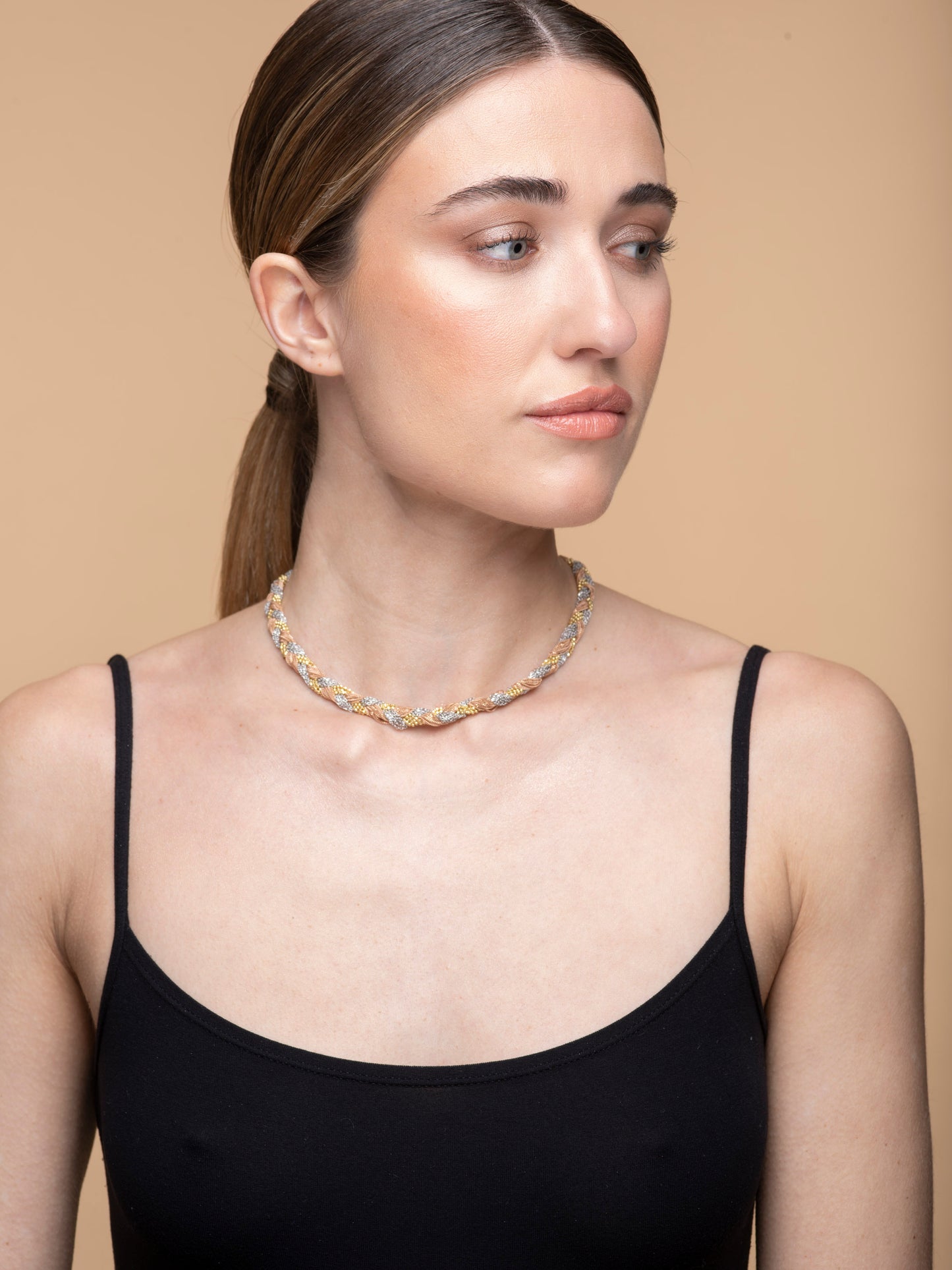 Necklace “Twist Big Braid” - tricolor
