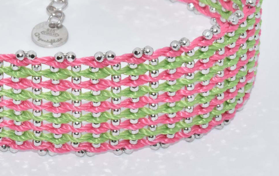 Bracelet “Texture 20mm” - Rhodium plated 4 options