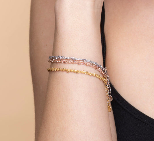 Handcrafted Bracelet “Sparkle 0,25” with spheres - 3 colors