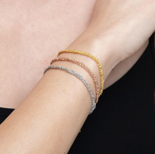 Handcrafted Silver Bracelet “Sparkle 0,35” - 3 colors