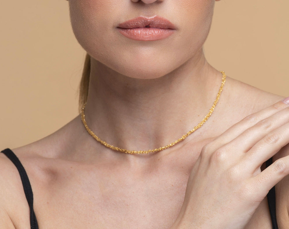 Handcrafted Silver Necklace “Sparkle 0,35” - 3 colors