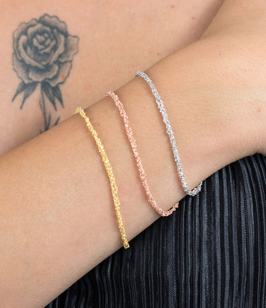 Handcrafted Silver Bracelet “Sparkle 0,25” - 3 colors