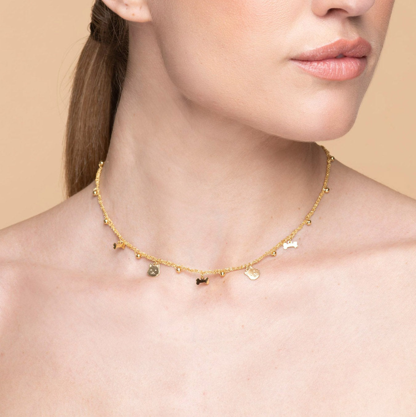 Necklace “Dog & Bone Charms” - 3 colors