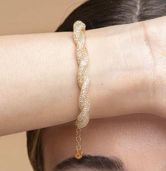 Bracelet “Crystal Torchon 2 Tubes” - 3 colors