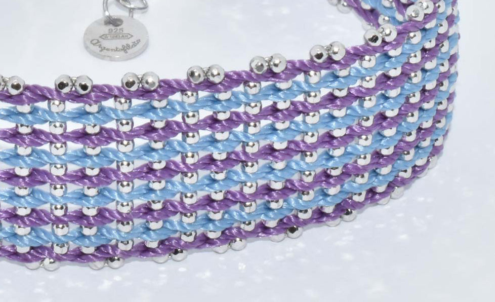 Bracelet “Texture 20mm” - Rhodium plated 4 options