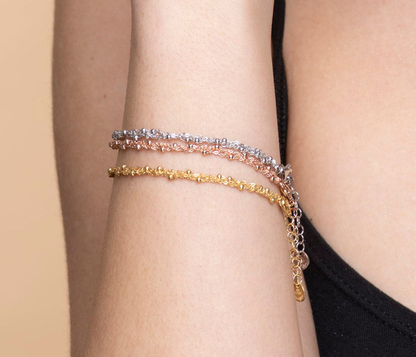 Handcrafted Bracelet “Sparkle 0,25” with spheres - 3 colors
