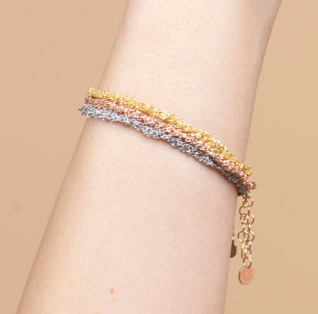 Handcrafted Silver Bracelet “Sparkle 0,35” - 3 colors