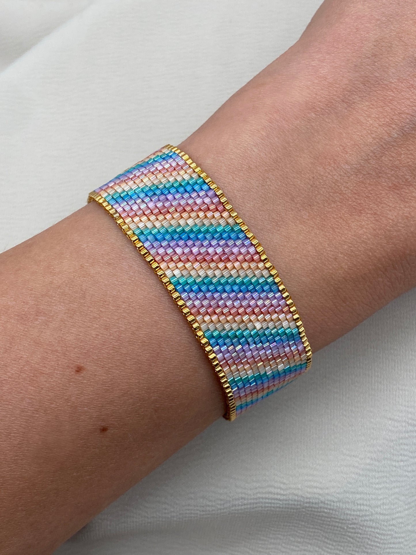 Miyuki Sparkling Rainbow Satin Bracelet Pattern (PDF file)