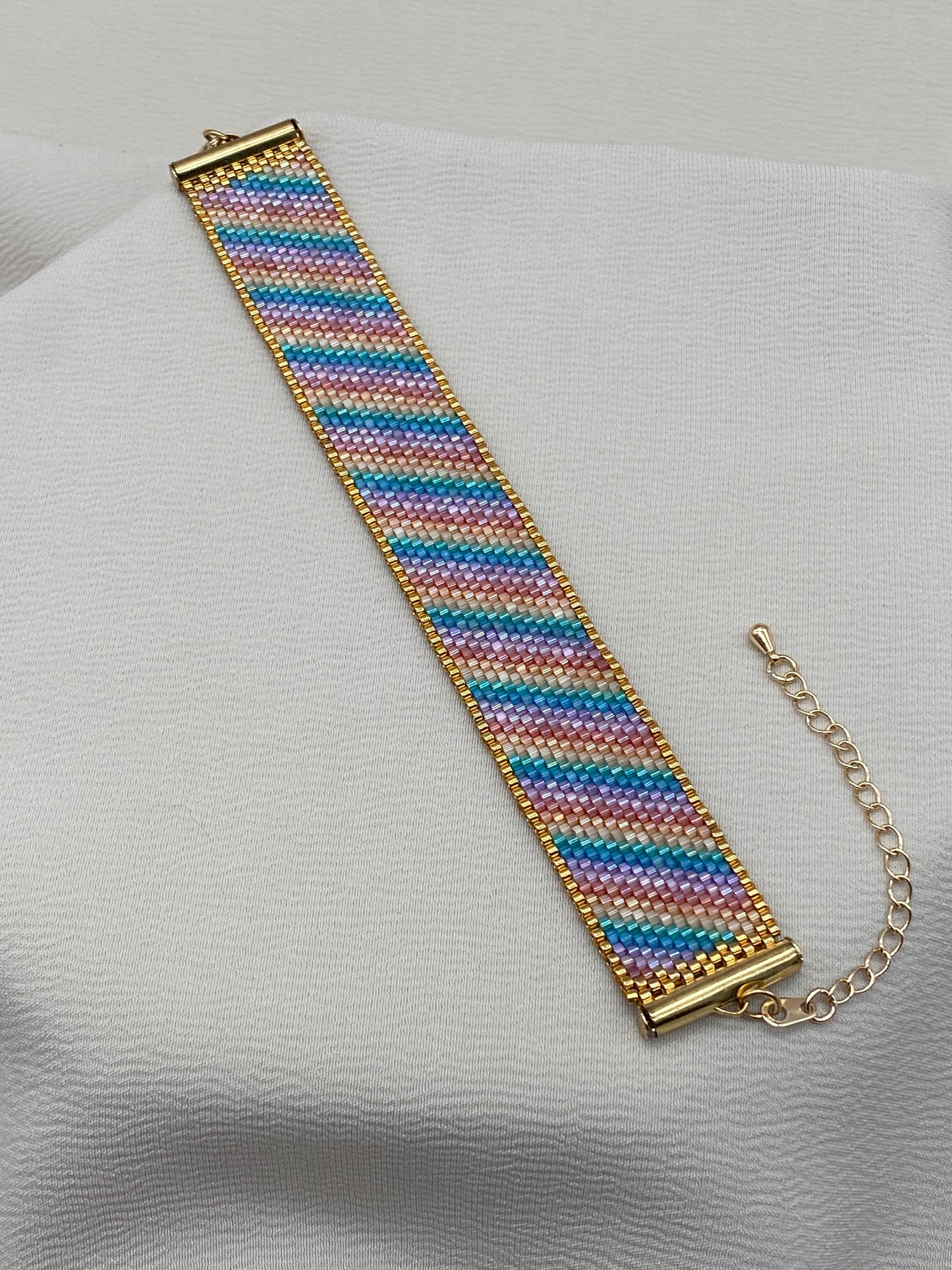 Miyuki Sparkling Rainbow Satin Bracelet Pattern (PDF file)