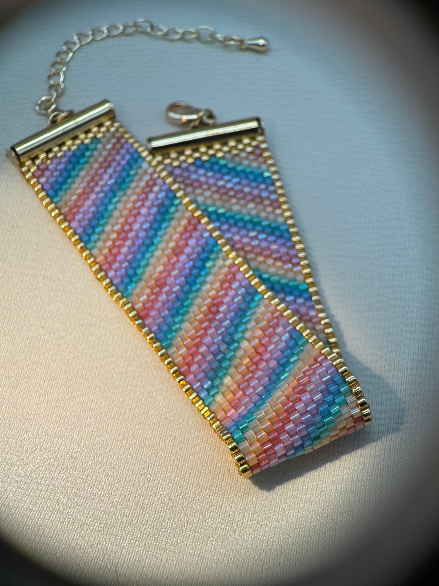 Miyuki Sparkling Rainbow Satin Bracelet Pattern (PDF file)