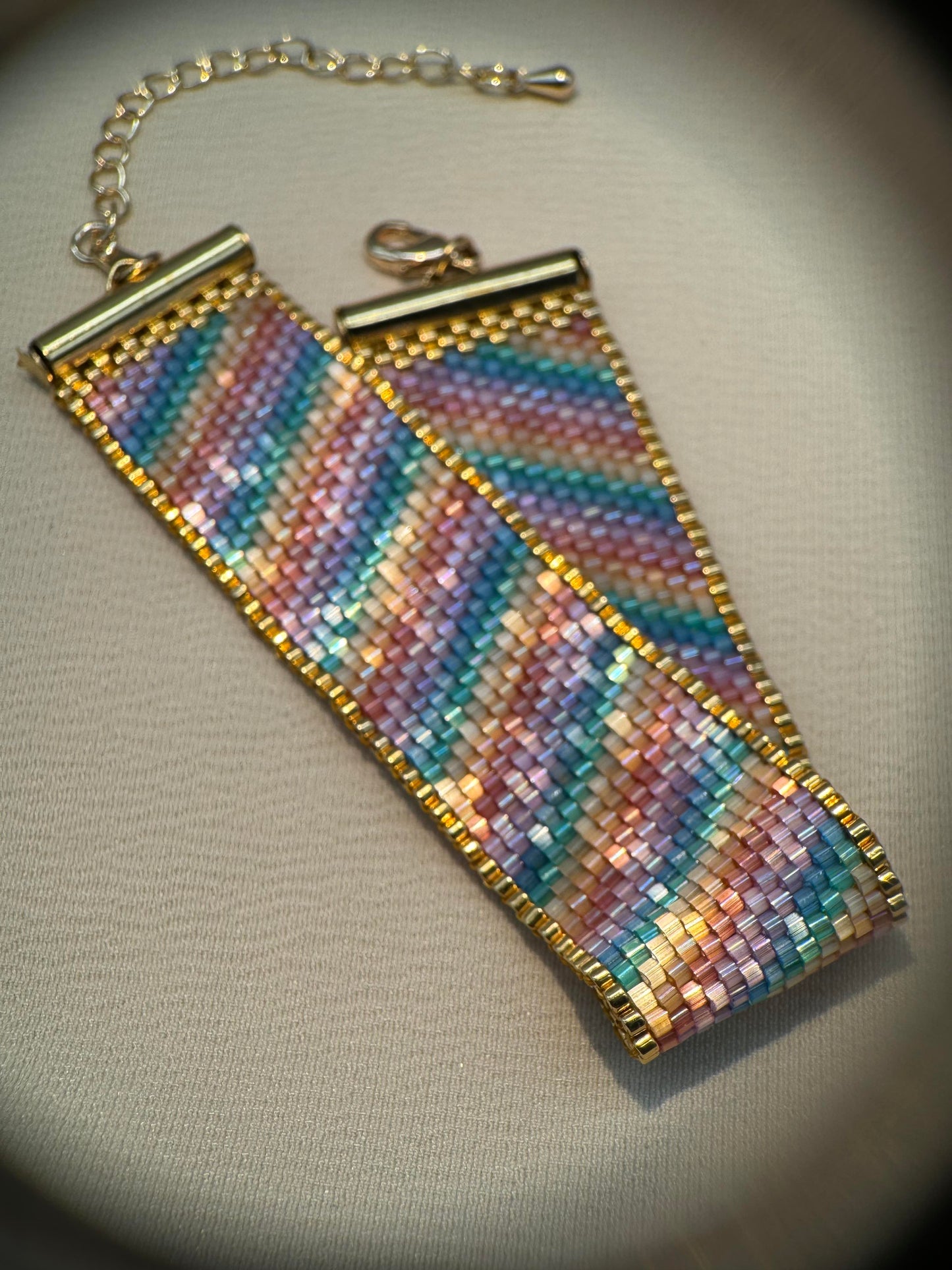 Miyuki Sparkling Rainbow Satin Bracelet Pattern (PDF file)