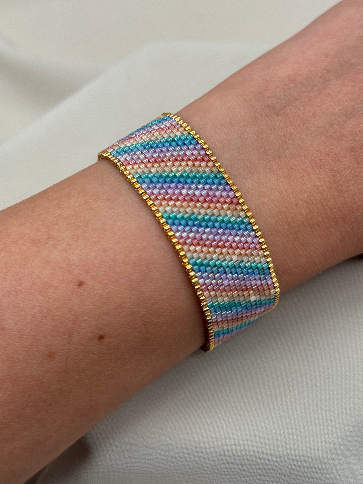 Miyuki Sparkling Rainbow Satin Bracelet Pattern (PDF file)