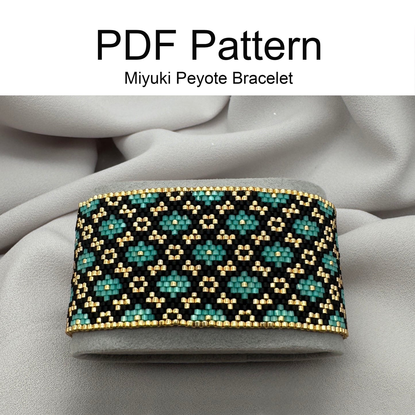 Miyuki Baroque Green Satin Bracelet Pattern (PDF file)