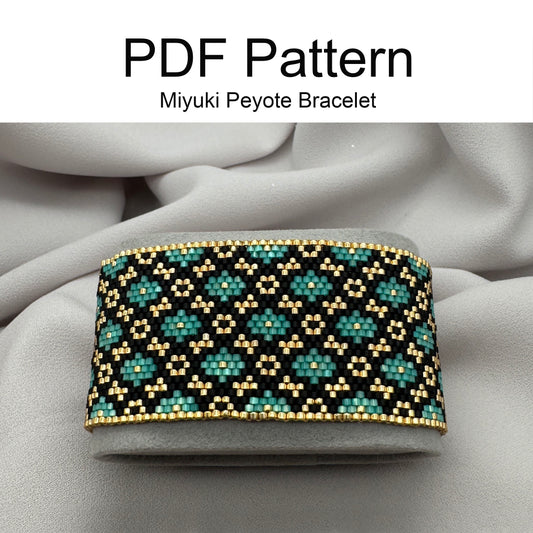 Miyuki Baroque Green Satin Bracelet Pattern (PDF file)