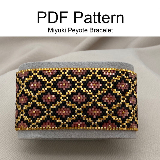 Miyuki Baroque Red Satin Bracelet Pattern (PDF file)