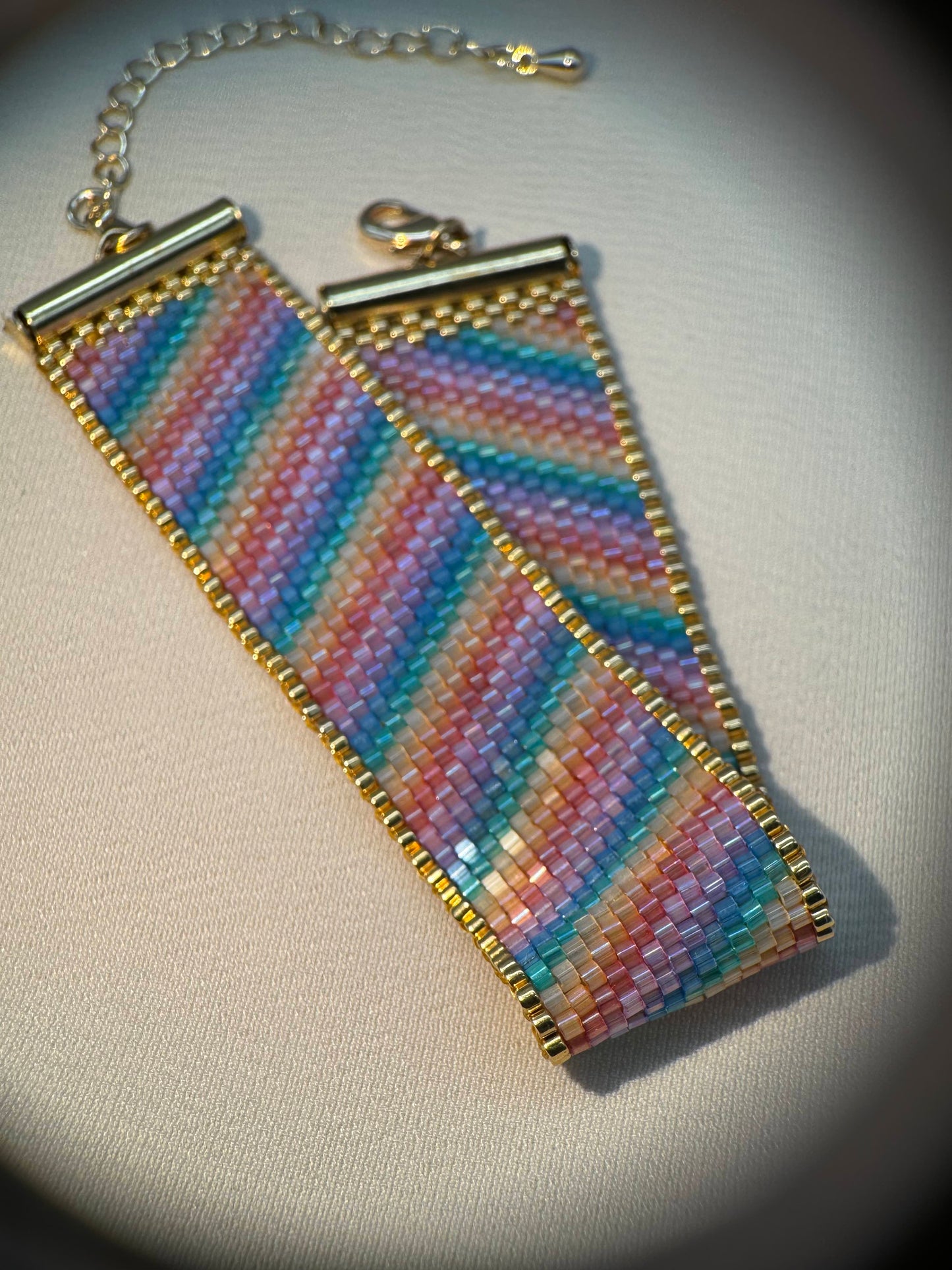 Miyuki Sparkling Rainbow Satin Bracelet Pattern (PDF file)