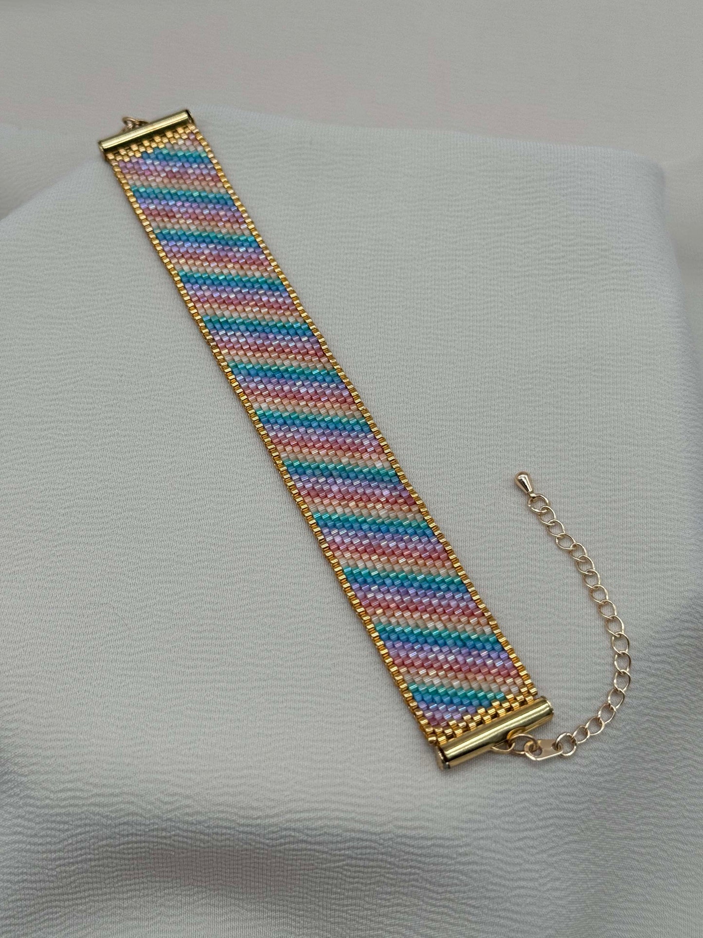 Miyuki Sparkling Rainbow Satin Bracelet Pattern (PDF file)