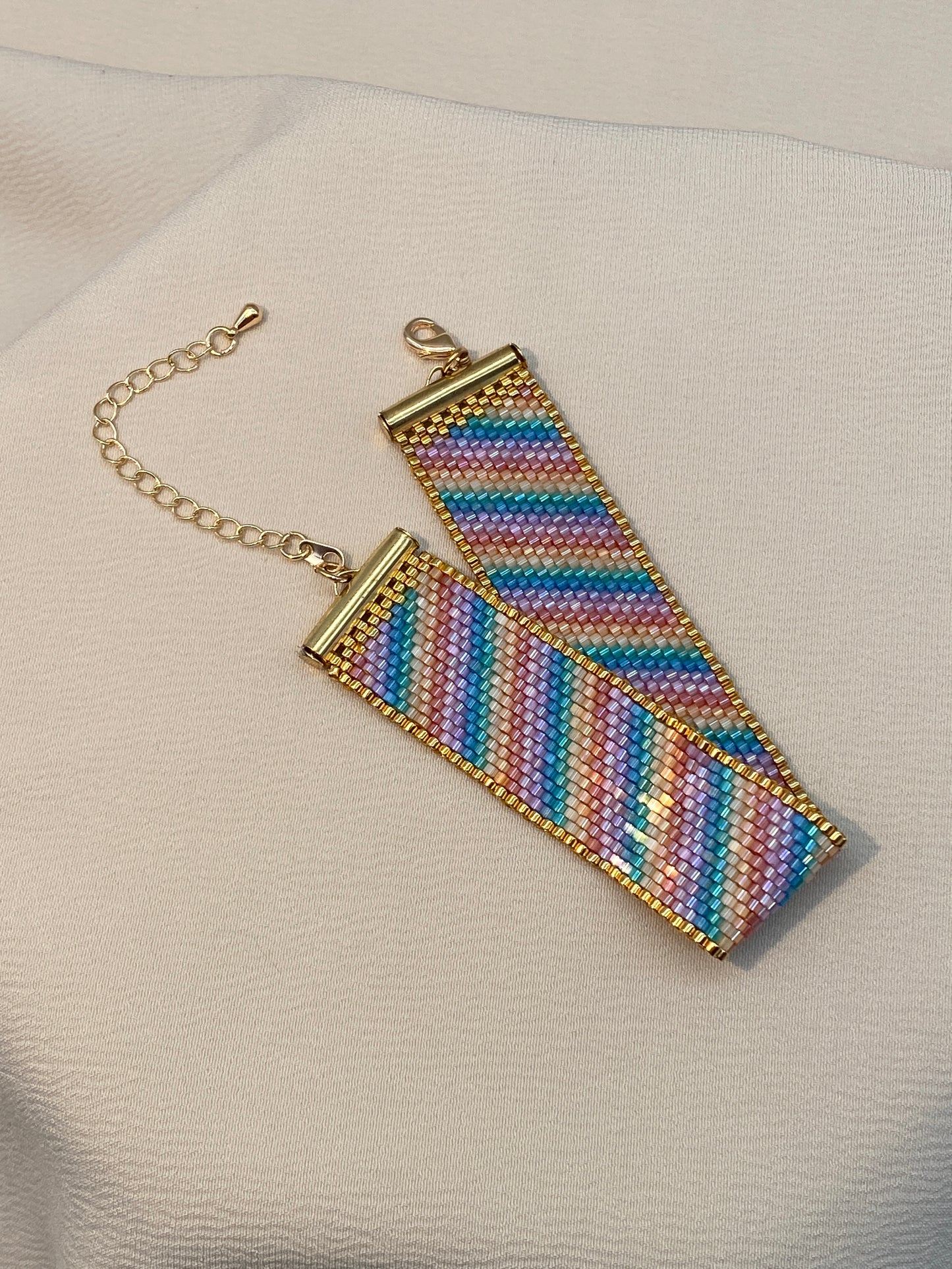 Miyuki Sparkling Rainbow Satin Bracelet Pattern (PDF file)