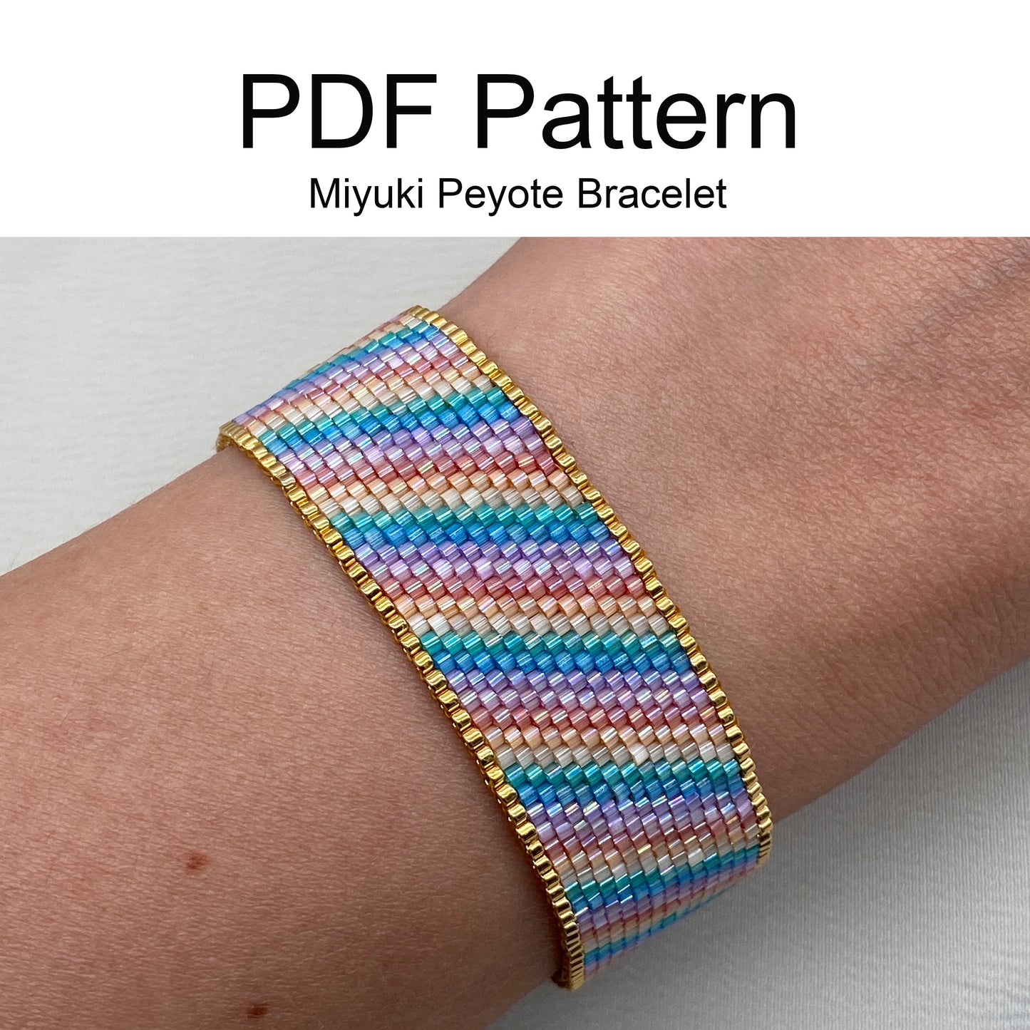 Miyuki Sparkling Rainbow Satin Bracelet Pattern (PDF file)