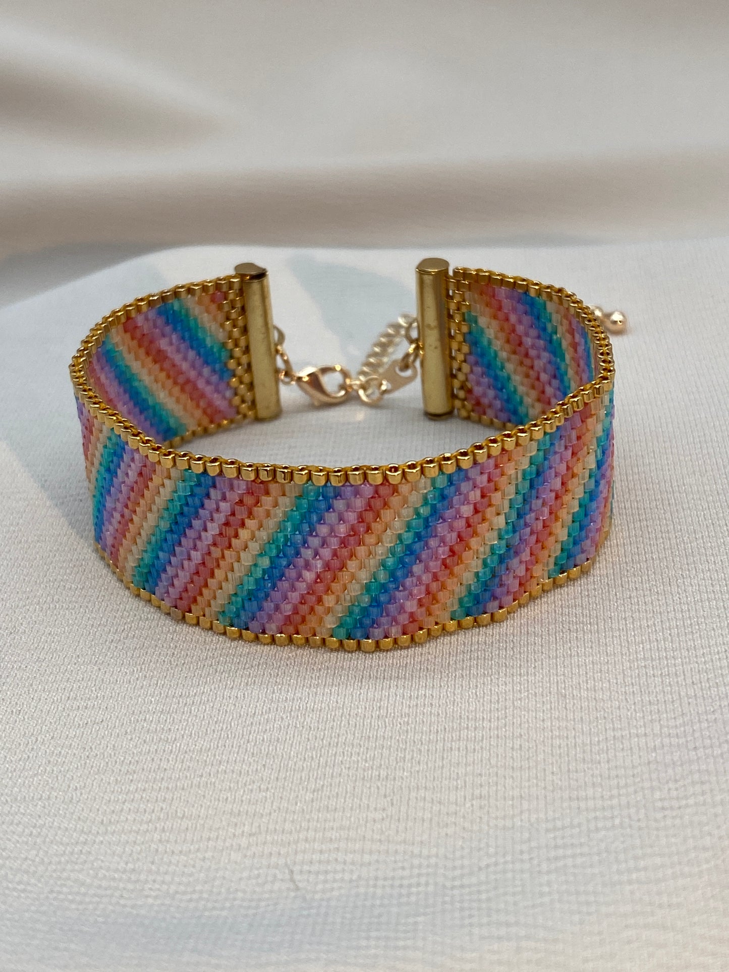 Miyuki Sparkling Rainbow Satin Bracelet Pattern (PDF file)