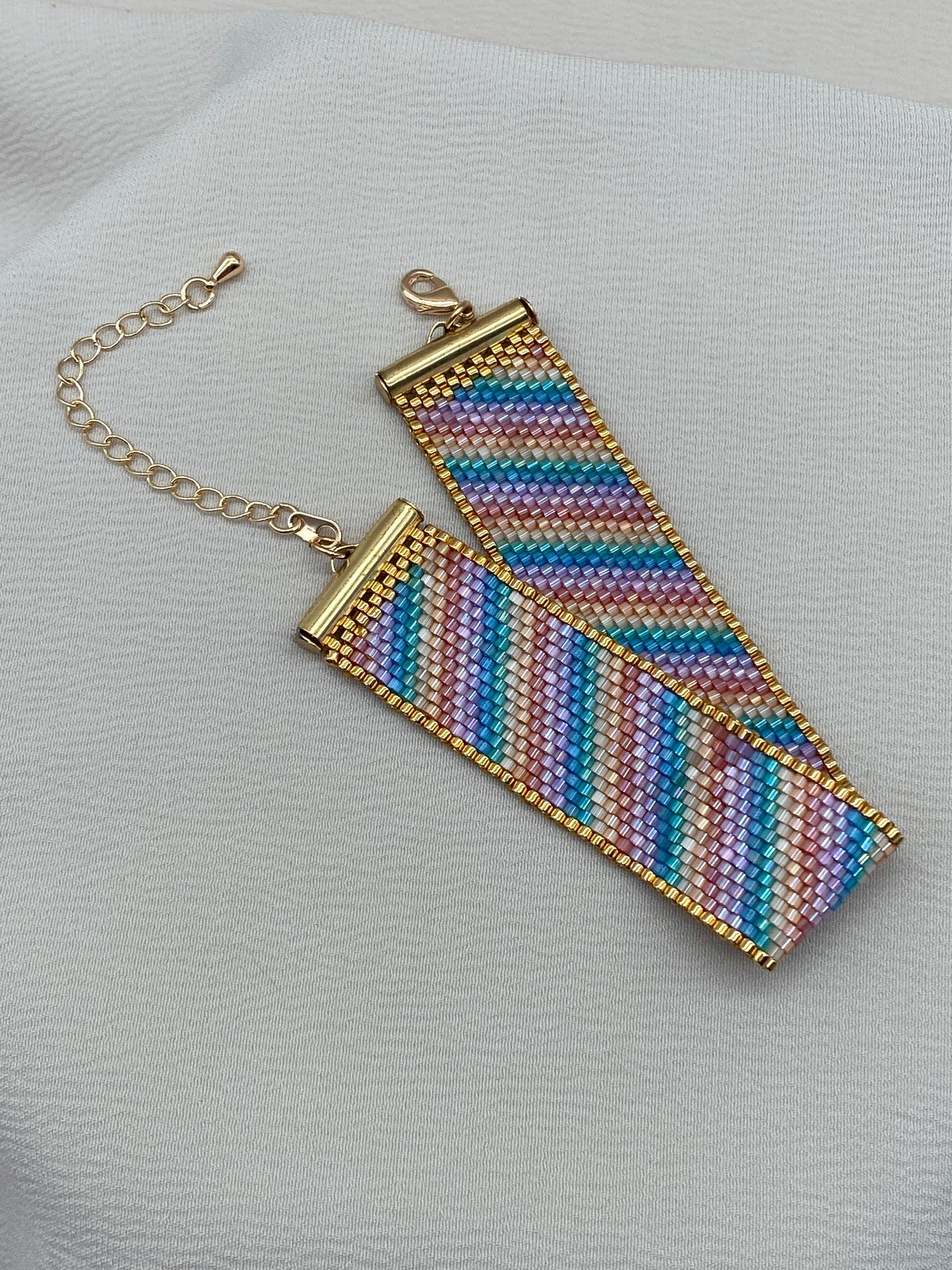 Miyuki Sparkling Rainbow Satin Bracelet Pattern (PDF file)