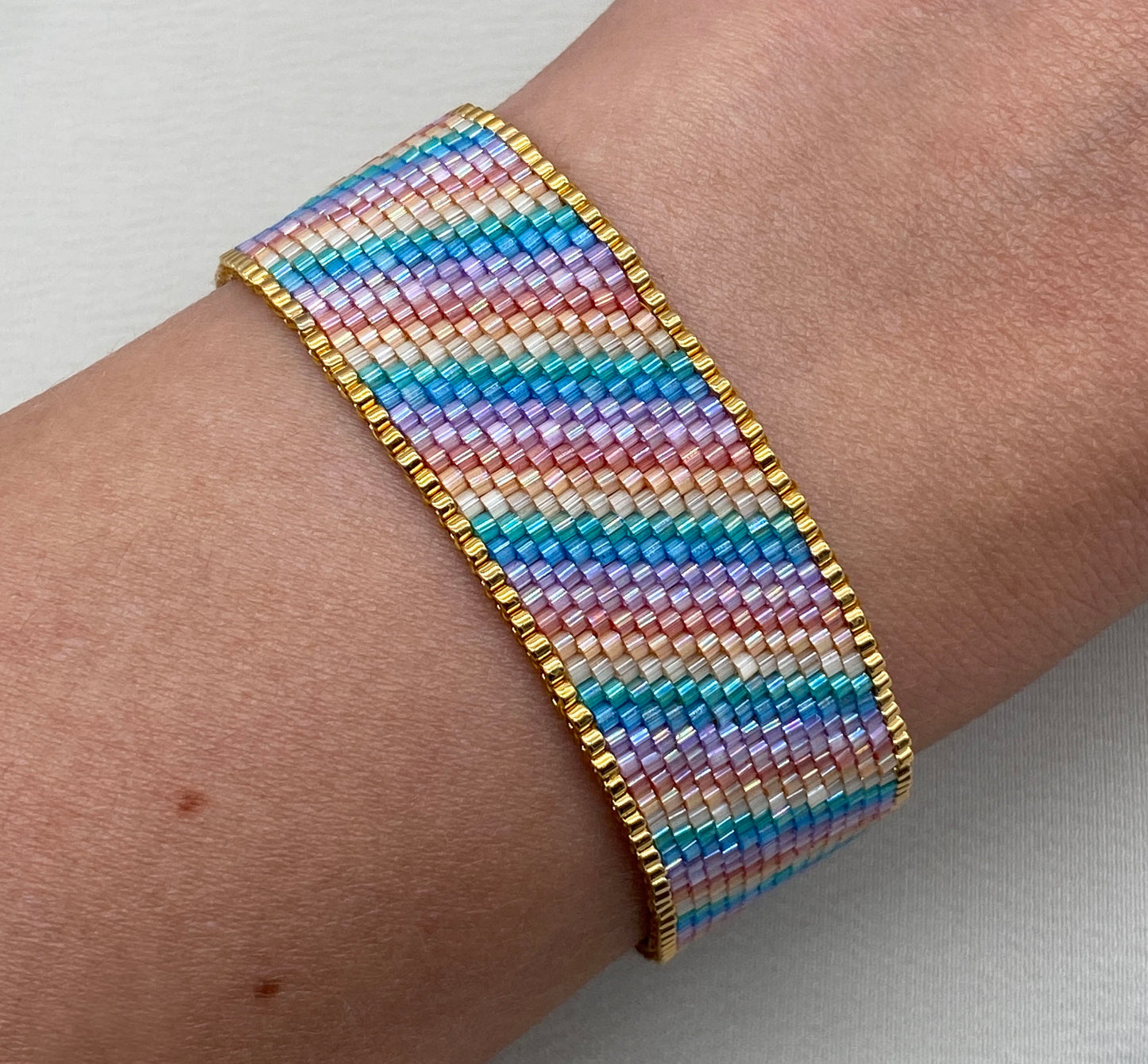 Miyuki Sparkling Rainbow Satin Bracelet Pattern (PDF file)