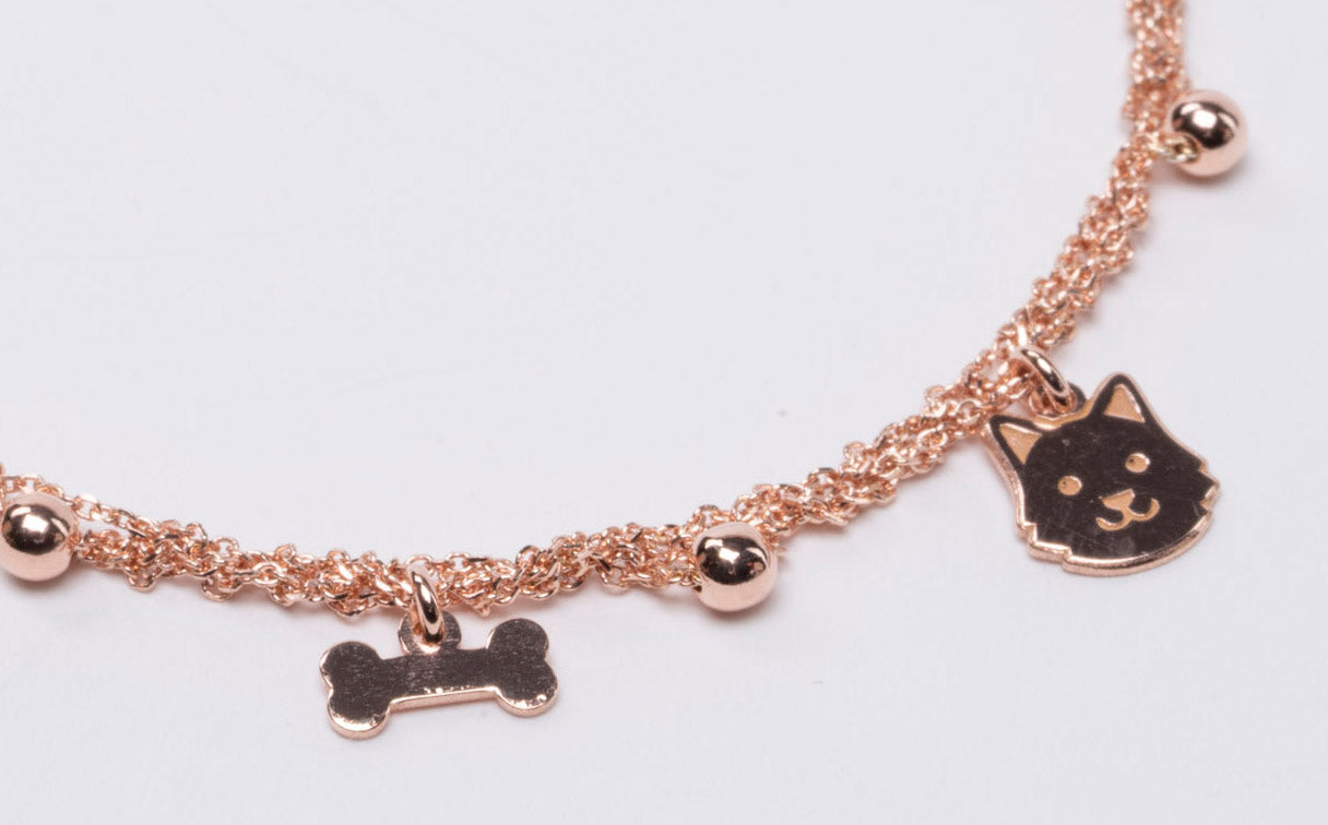 Necklace “Dog & Bone Charms” - 3 colors