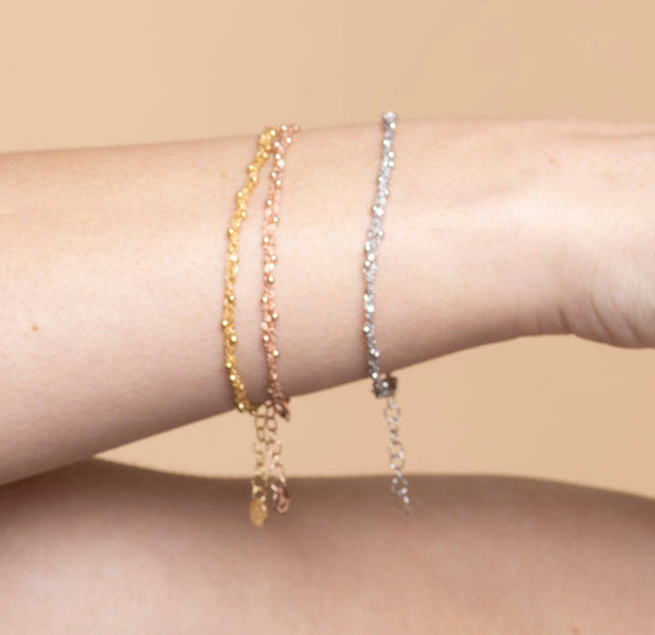 Handcrafted Bracelet “Sparkle 0,25” with spheres - 3 colors