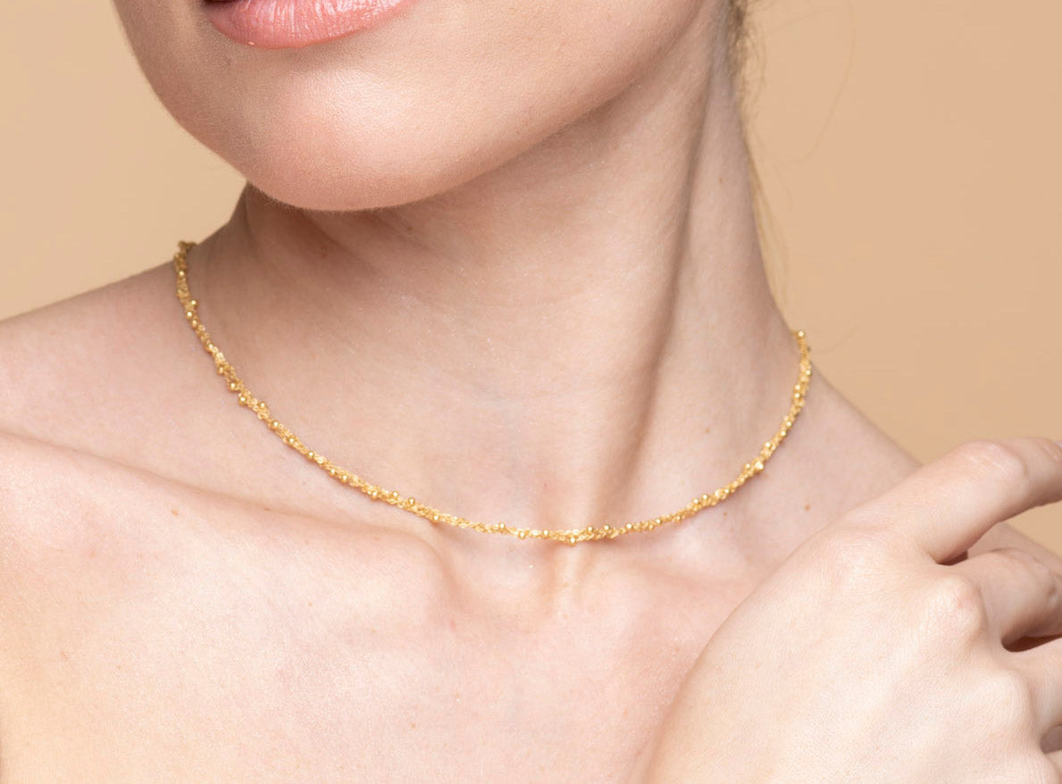 Handcrafted Necklace “Sparkle 0,25” with spheres - 3 colors