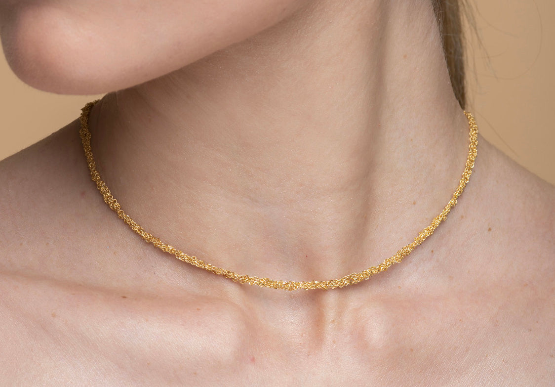 Handcrafted Silver Necklace “Sparkle 0,35” - 3 colors