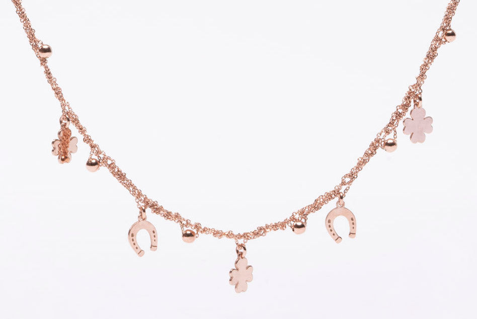 Necklace “Clover & Horseshoe Charms” - 3 colors