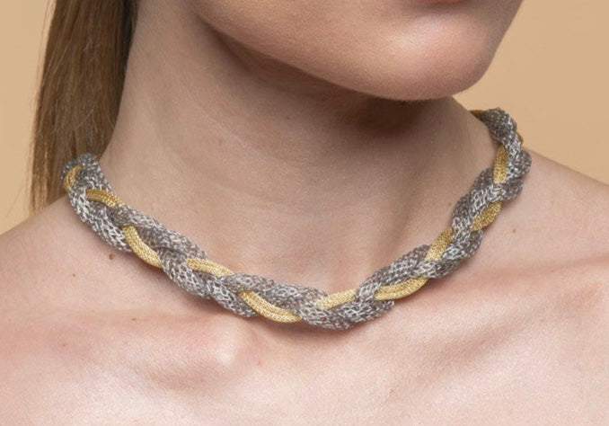 Necklace “Jersey Memory Twist” - bicolor