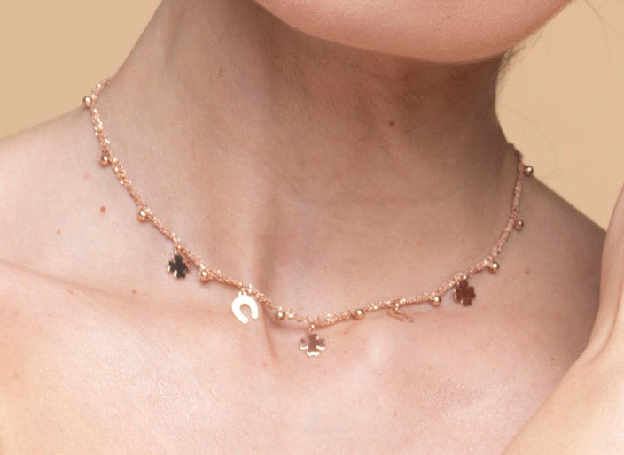 Necklace “Clover & Horseshoe Charms” - 3 colors